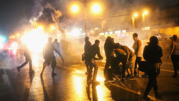 Protests in Ferguson on Aug. 17. (Getty Images)