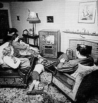 1955 Bristol family gathered around their television set (Photo Courtesy of Flickr)