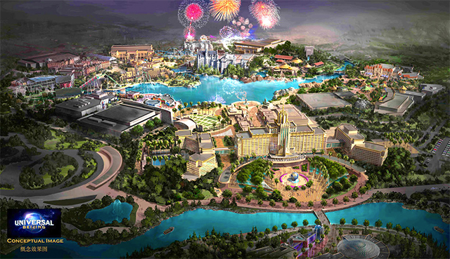 The project of the Universal Studios amusement park in Beijing, China.
