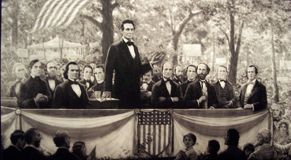 Abraham Lincoln and Stephen Douglas squared off in seven debates