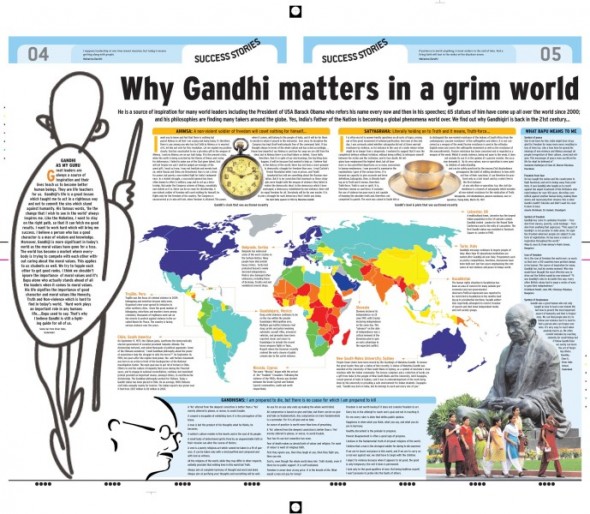 Infographic describing Gandhi's influence in the modern world.